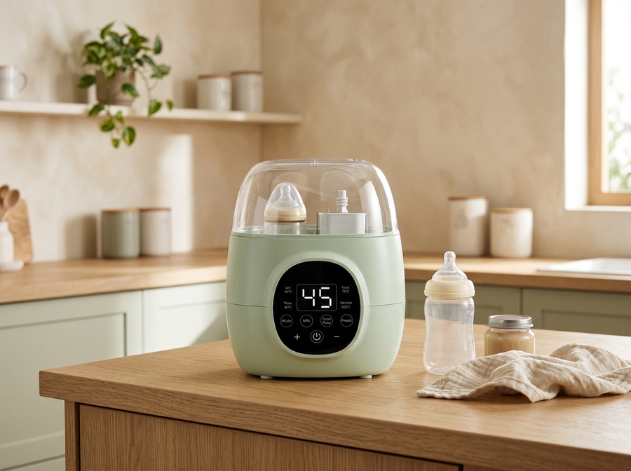 Dual Baby Bottle Warmer & Sterilizer – Digital Temperature Control for Infant Feeding Bottles