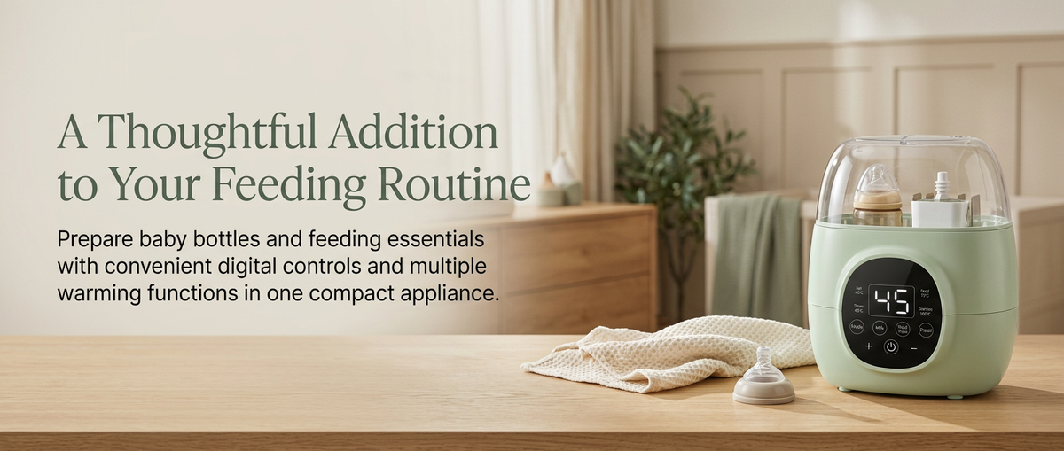Dual Baby Bottle Warmer & Sterilizer – Digital Temperature Control for Infant Feeding Bottles