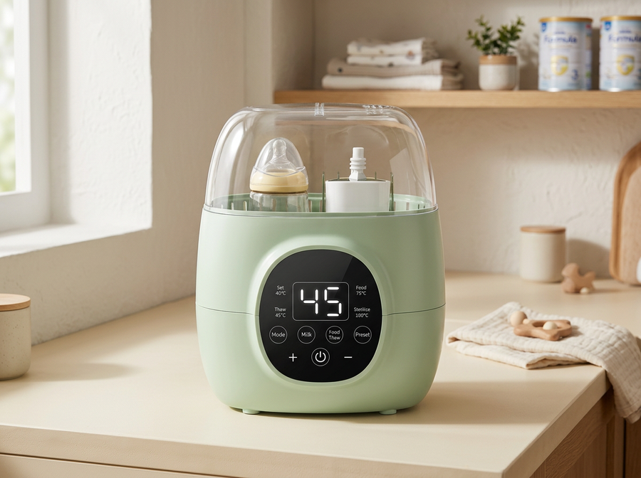 Dual Baby Bottle Warmer & Sterilizer – Digital Temperature Control for Infant Feeding Bottles