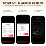 : Dual probe cooking thermometer for meat and ambient temperature