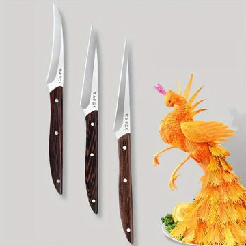 3-Piece Carving Knife Set – Multi-Functional Kitchen Knives with Anti-Slip Outdoor Handles