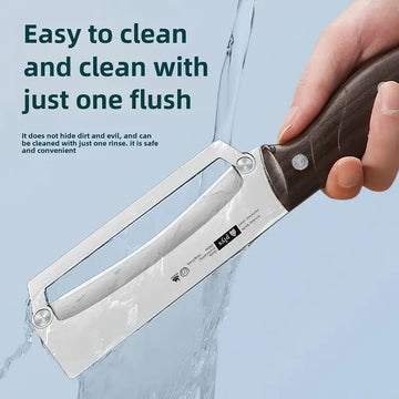 1pc Stainless Steel Paring Knife – Commercial Sugarcane Peeler, Pineapple Cutter & Melon Scraper with Stamped Blade, Right-Hand Use