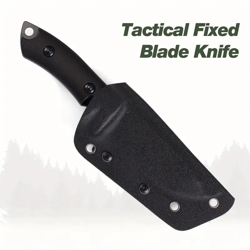 D2 Steel Hunting & Tactical Fixed Blade Knife – G10 Handle with Kydex Sheath (05A) for Camping, Outdoor Survival, and Adventure Gear
