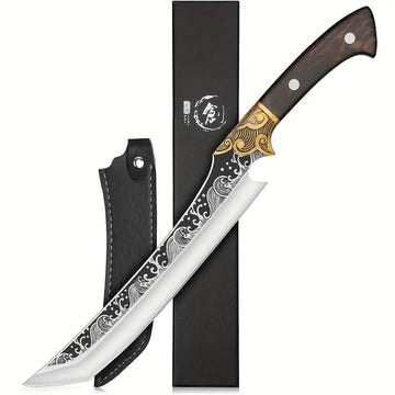 8.86 Inch Carving Knife – Razor Sharp Brisket Knife with Full Tang & Ergonomic Handle, Includes Sheath