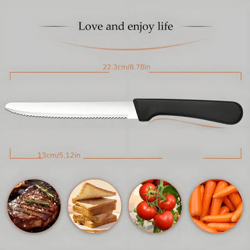 6/12pcs Steak Knife Set – Sharp Reusable Tomato & Dinner Knives, Premium Stainless Steel Blades, Dishwasher Safe, Perfect for Meat, Vegetables, Fruits, Bread, Home, Restaurants & Outdoor Picnics