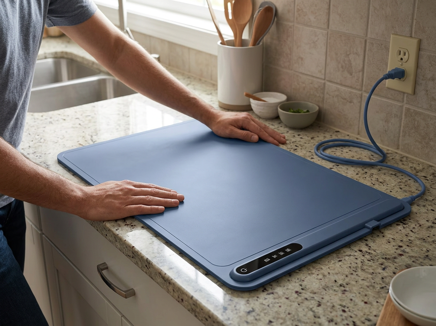 24 x 16 Inch Electric Food Warming Mat – 3-Level Temperature Control, Rollable Food Warmer for Kitchen & Dining