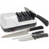 Electric knife sharpener with 3 stage sharpening system