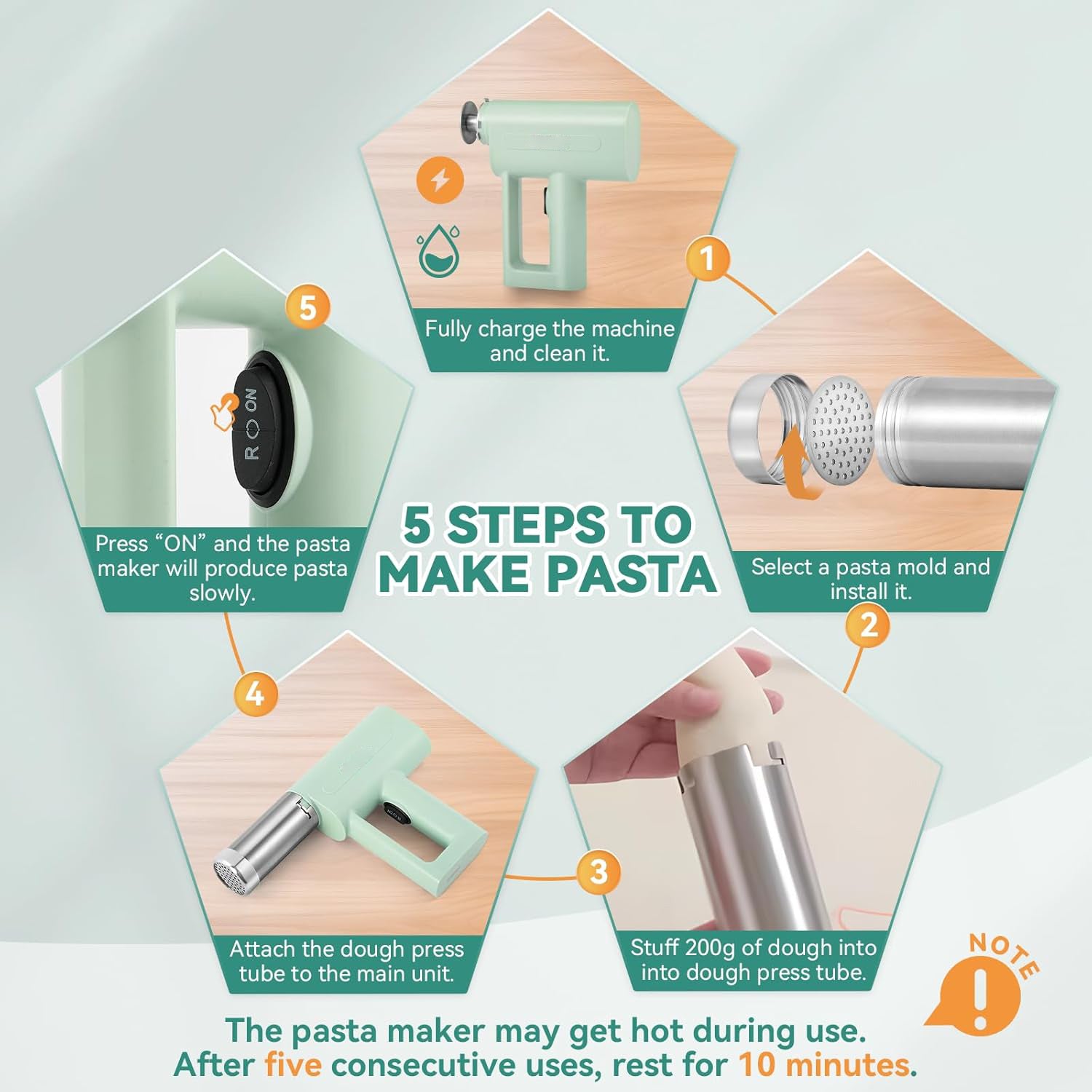 Fresh spaghetti noodles made with electric pasta machine