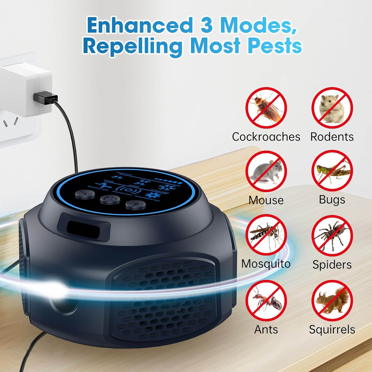  Electronic rodent repellent for indoor use