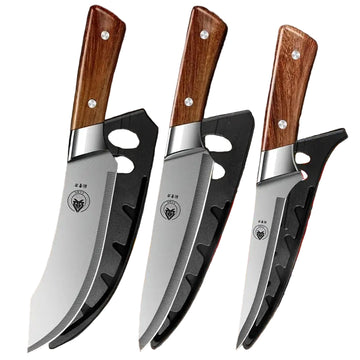 3-Piece Multifunction Butcher Knife Set – Professional Japanese Chef Knives for Meat, Fish & Vegetables