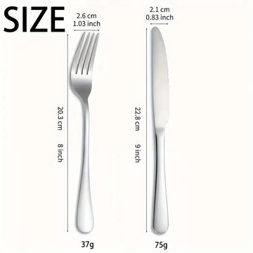 10/20pcs Elegant Stainless Steel Tableware Set – Dinner Knives & Forks for 5-10 People, Durable Silverware, Mirror Polished, Dishwasher Safe, Perfect for Home, Restaurants, Father’s Day & Christmas