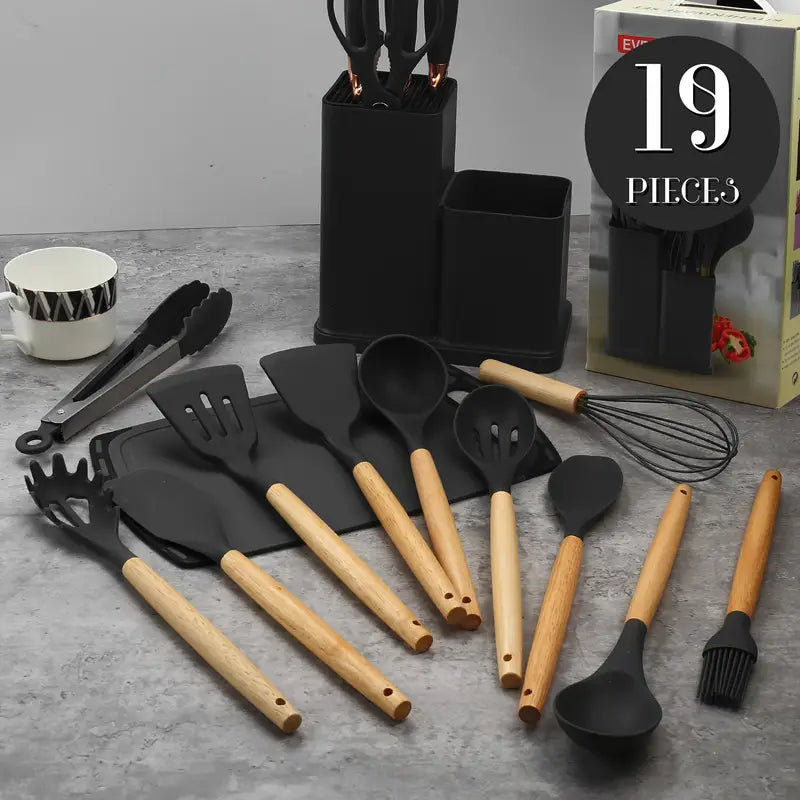 Full display of nineteen piece kitchen set