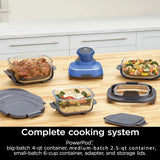 Glass containers included with portable air fryer system