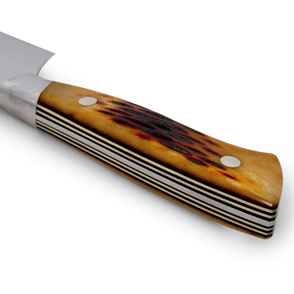 Gyuto knife with protective saya cover