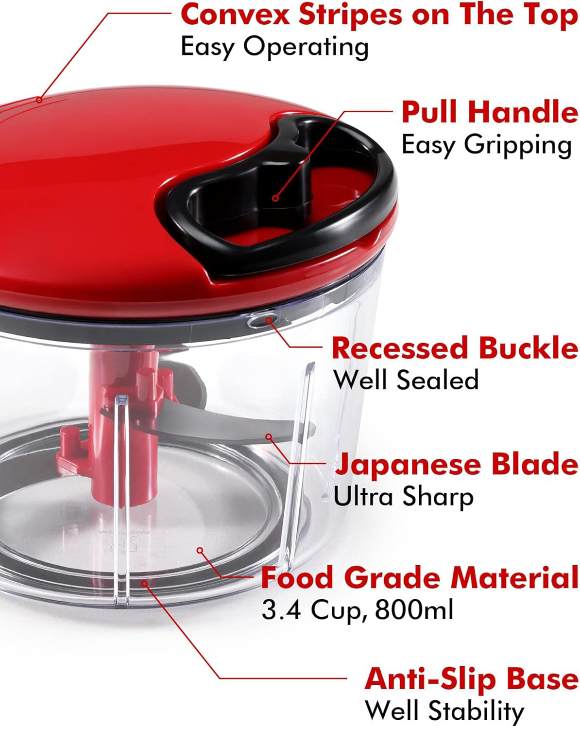 Hand powered mini food processor