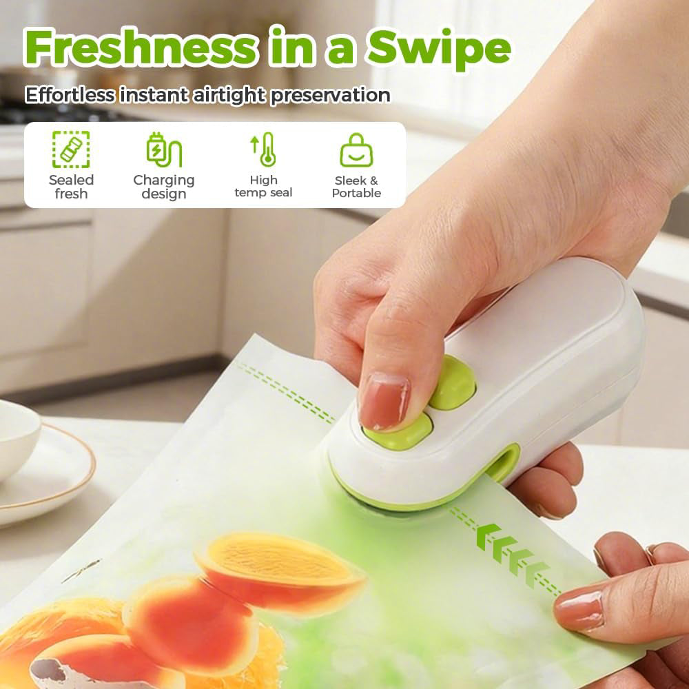 Handheld heat sealer for chip bags