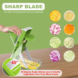 Handheld gray mandoline slicer for vegetables