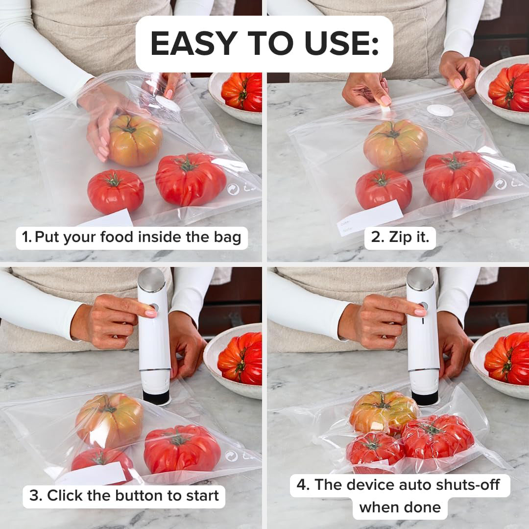 Portable handheld vacuum sealer for travel and camping