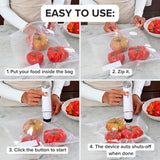 Portable handheld vacuum sealer for travel and camping
