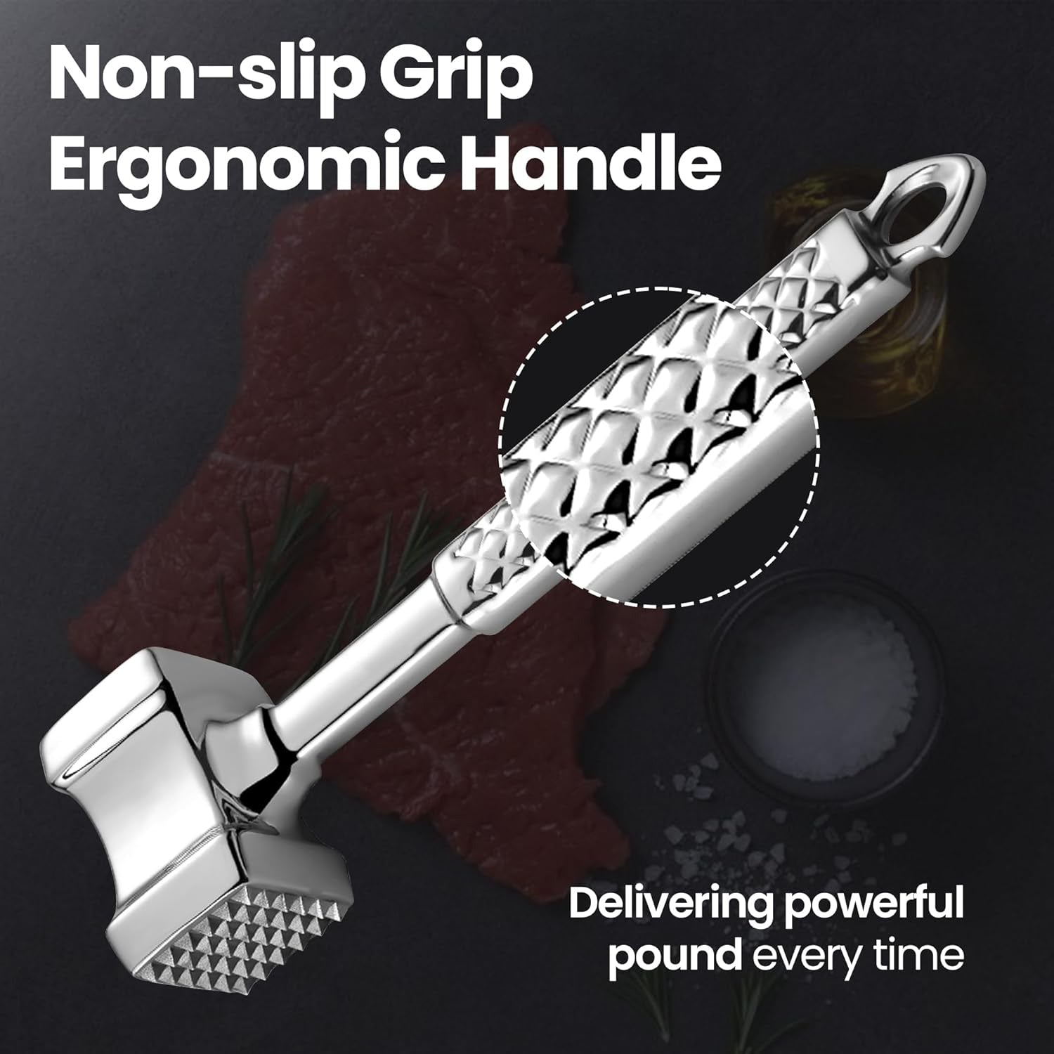 Heavy duty stainless steel meat tenderizer