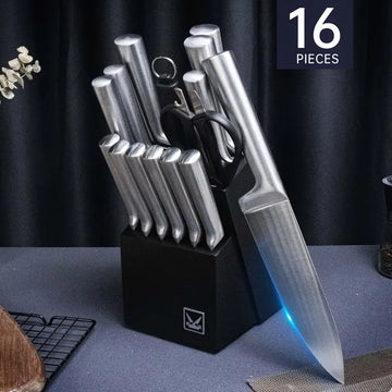 Kitchen Knife Set – High Carbon Stainless Steel Chef Knives with Wood Grain Handles, Dishwasher Safe, Premium Cooking Knife Set with Gift Box