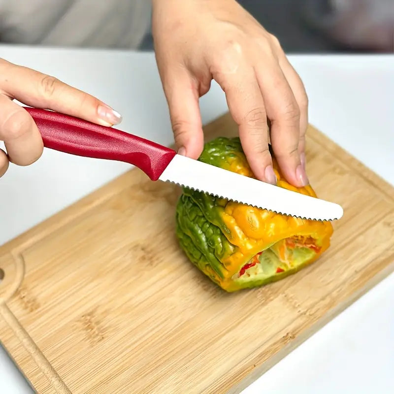 High performance serrated kitchen knife collection