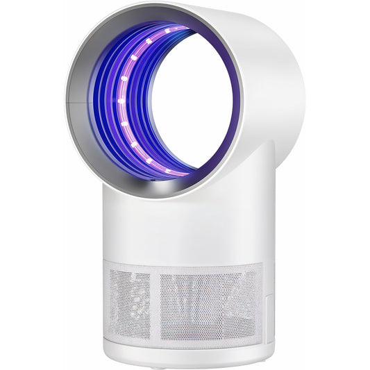 Alt: Indoor fruit fly trap with UV light and compact design
