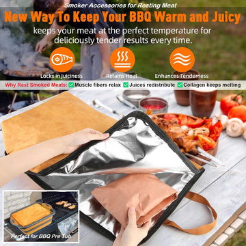 Insulated meat resting bag for BBQ
