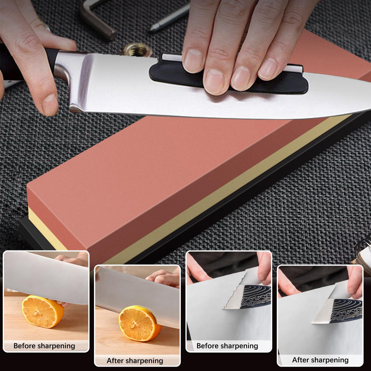 Knife sharpening angle guide for accurate blade positioning