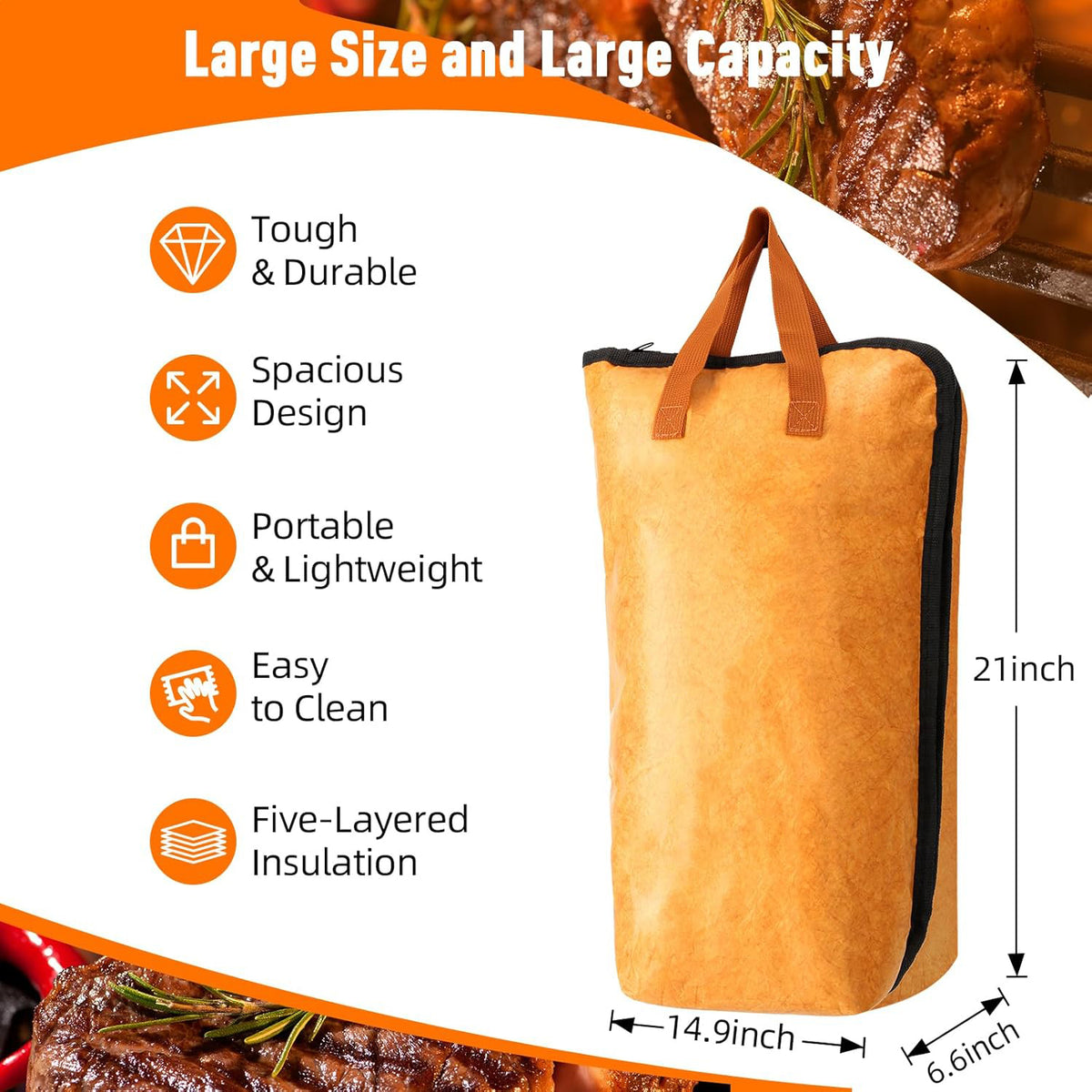 Large meat resting bag for turkey