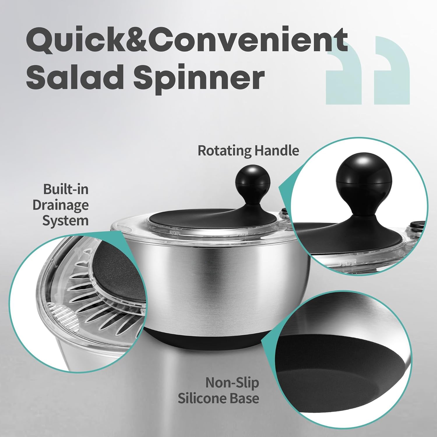 Steel lettuce spinner for vegetables