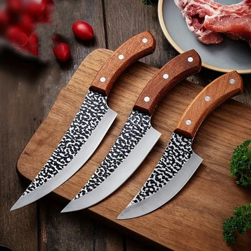 Forged Hammered Kitchen Knife Set – Lightweight Professional Boning Knife for Everyday Cooking and Meal Preparation