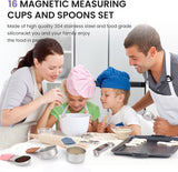 Magnetic measuring spoons with permanent engraved measurements