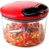 Manual mini food chopper with pull string