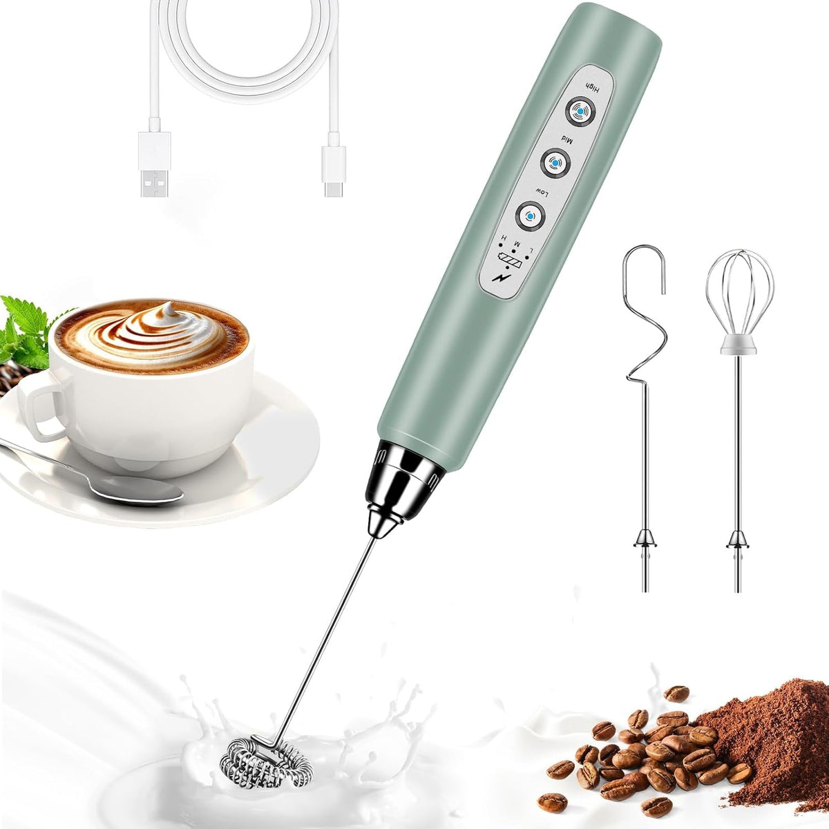 Electric whisk for matcha mixing