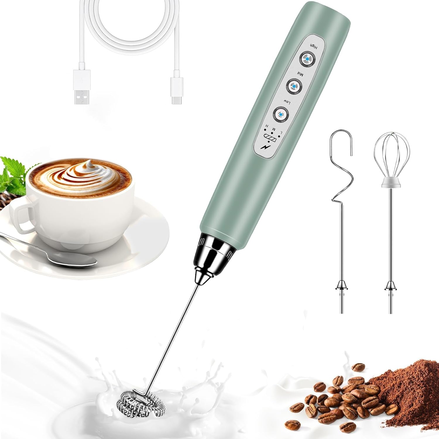 Electric whisk for matcha mixing