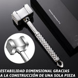 Non slip handle on stainless steel meat mallet