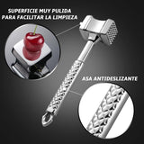 Meat tenderizer mallet flattening steak