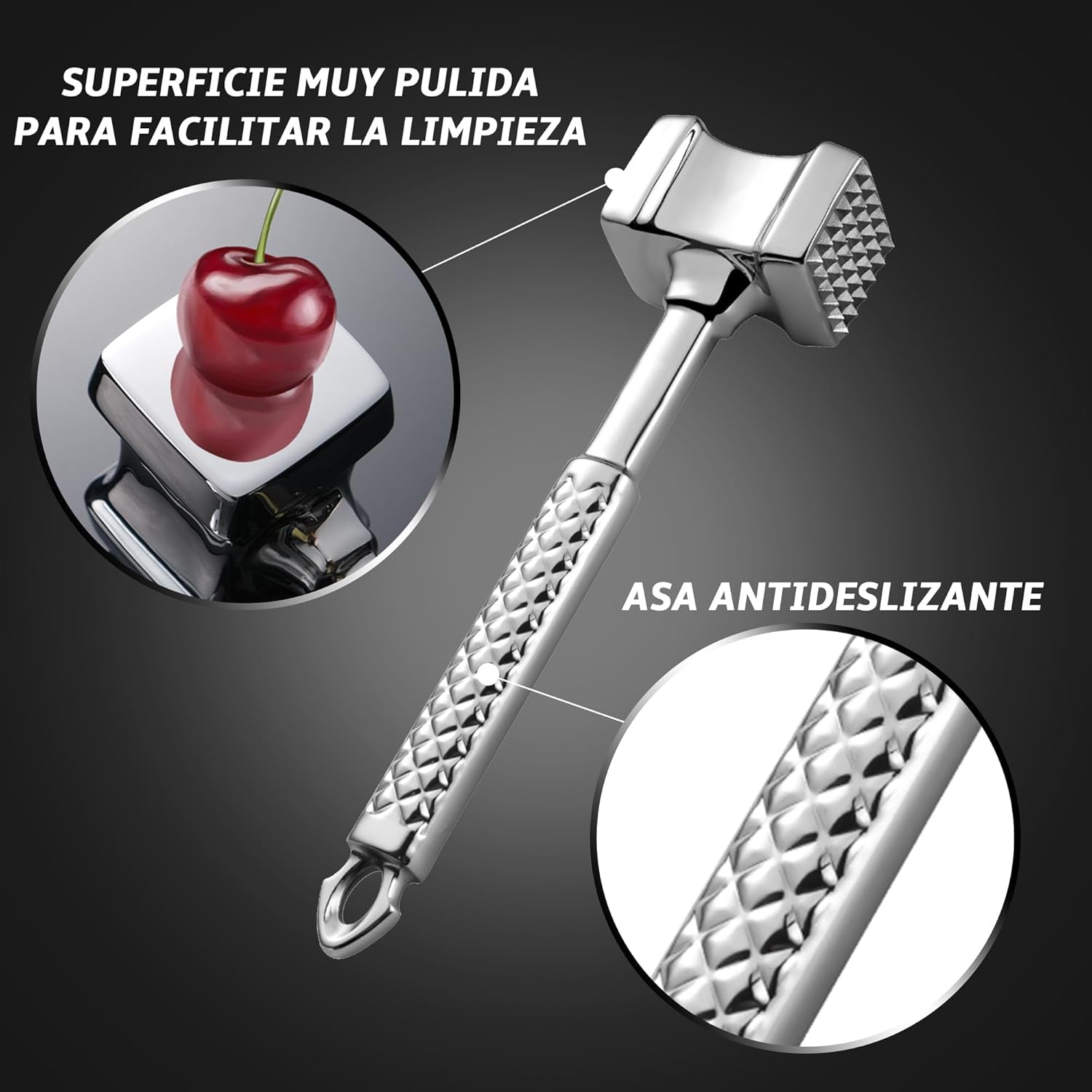 Meat tenderizer mallet flattening steak