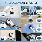 Electric scrubber with 7 interchangeable brush heads