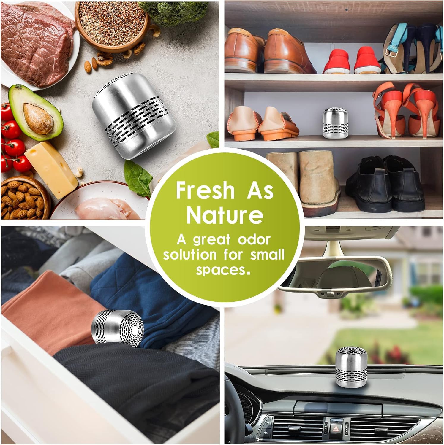 Stainless steel deodorizer for drawers and cabinets