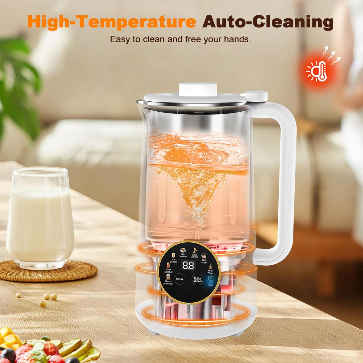 Nut milk maker accessories including strainer and cleaning brush