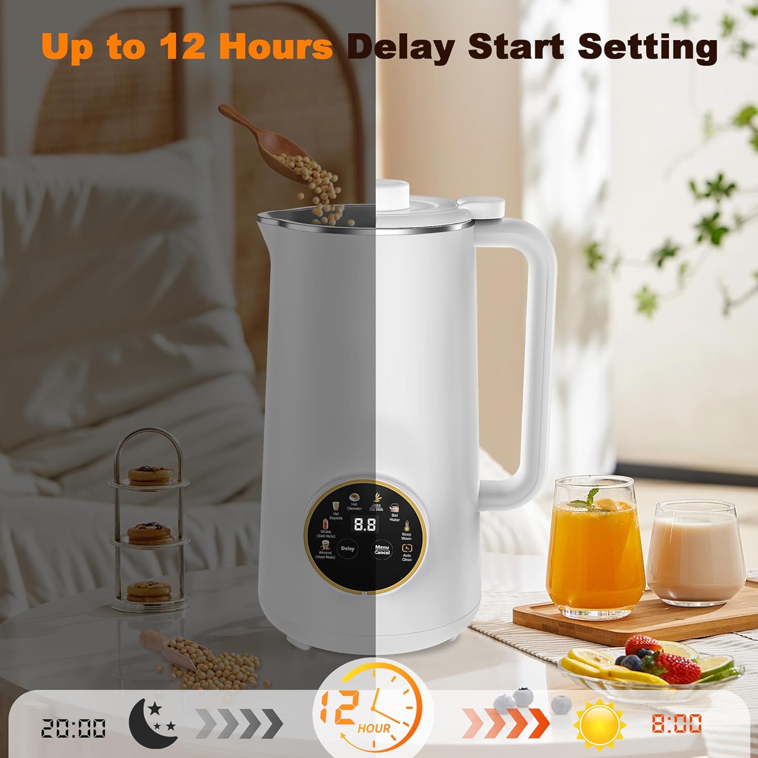 Stainless steel blade system inside nut milk maker