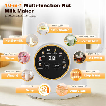 Digital control panel of plant milk maker with multiple functions