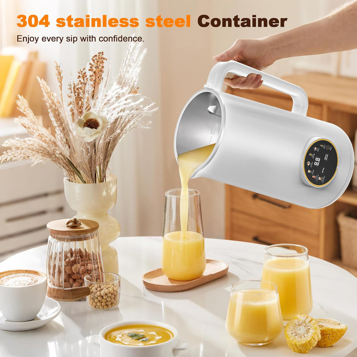 Automatic cleaning function of nut milk maker