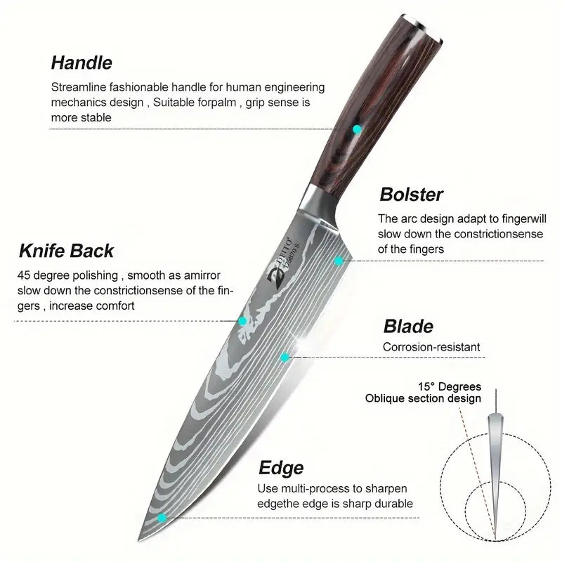 Paring, utility and vegetable knives in the set