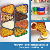 Pizza storage container with removable serving divider trays