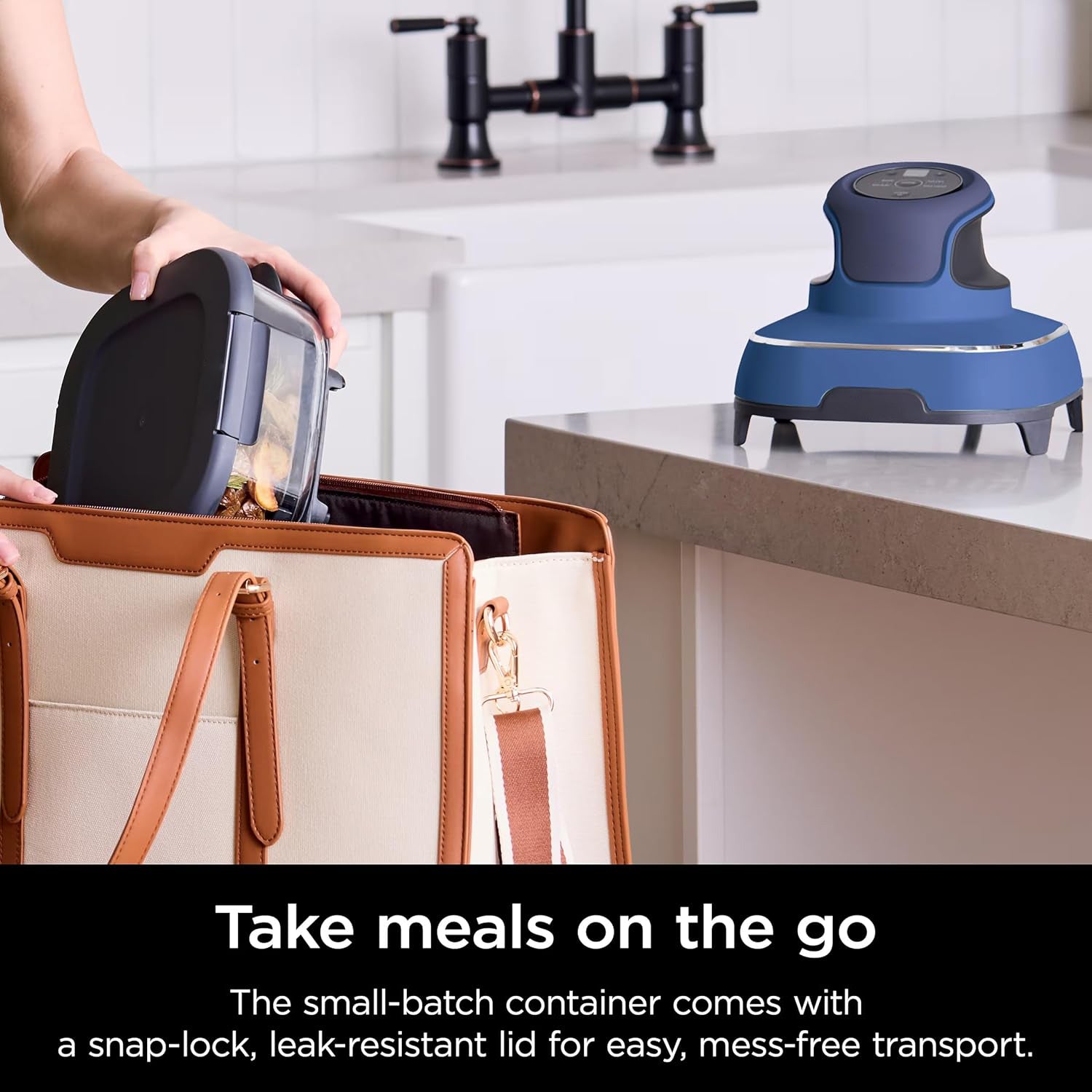 Leak proof lids for portable air fryer containers