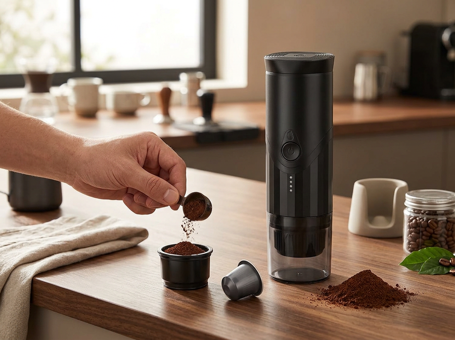 Portable Espresso Machine – 20 Bar Rechargeable Handheld Coffee Maker