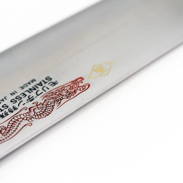 Display of Donryu 210mm Gyuto chef knife